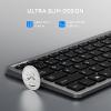 imageTECKNET Wireless Bluetooth Keyboard Rechargeable  Ultra Slim 24GBT Keyboard with Number Pad Multi Devices Easy Switch Low Profile Compact Keyboards for iPad Macbook Laptop Computer Tablet PCGrey