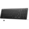imageTECKNET Wireless Bluetooth Keyboard Rechargeable  Ultra Slim 24GBT Keyboard with Number Pad Multi Devices Easy Switch Low Profile Compact Keyboards for iPad Macbook Laptop Computer Tablet PCGrey