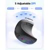 imageTECKNET 24G Ergonomic Mouse Vertical Wireless  4800 DPI Optical Carpal Tunnel Mouse Right Hand 5 Adjustable DPI Quiet Clicks 6 Buttons for Laptop Desktop PC Computer  BlackBlack