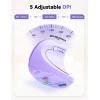 imageTECKNET 24G Ergonomic Mouse Vertical Wireless  4800 DPI Optical Carpal Tunnel Mouse Right Hand 5 Adjustable DPI Quiet Clicks 6 Buttons for Laptop Desktop PC Computer  BlackLight Purple