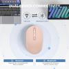 imageTECKNET Bluetooth Mouse BT 5230 and 24G Computer Mouse for Laptops Small to Medium Size Silent Click 3Level Adjustable DPI 18Month Battery Compatible with Windows MacOS and ChromeOSPink