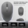 imageTECKNET Bluetooth Mouse BT 5230 and 24G Computer Mouse for Laptops Small to Medium Size Silent Click 3Level Adjustable DPI 18Month Battery Compatible with Windows MacOS and ChromeOSGray