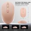 imageTECKNET Bluetooth Mouse BT 5230 and 24G Computer Mouse for Laptops Small to Medium Size Silent Click 3Level Adjustable DPI 18Month Battery Compatible with Windows MacOS and ChromeOSPink