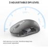 imageTECKNET Bluetooth Mouse BT 5230 and 24G Computer Mouse for Laptops Small to Medium Size Silent Click 3Level Adjustable DPI 18Month Battery Compatible with Windows MacOS and ChromeOSGray