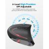 imageTECKNET Ergonomic Mouse with Jiggler Bluetooth Wireless Vertical Mouse 4800DPI Rechargeable Carpal Tunnel Mouse Undetectable Random Movement Keeps Computers Awake for PC LaptopGrey