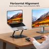 imageTECKNET Laptop Stand for Desk 360 Rotating Base Ergonomic Foldable Computer Stand for Laptop Riser Height Adjustable Compatible with MacBook Pro All Laptops 1017quot  SilverBlack