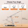 imageTECKNET Laptop Stand for Desk 360 Rotating Base Ergonomic Foldable Computer Stand for Laptop Riser Height Adjustable Compatible with MacBook Pro All Laptops 1017quot  SilverSilver