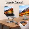 imageTECKNET Laptop Stand for Desk 360 Rotating Base Ergonomic Foldable Computer Stand for Laptop Riser Height Adjustable Compatible with MacBook Pro All Laptops 1017quot  SilverSilver