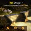imageTECKNET Solar Step Lights for Outside 2 Modes Brightness Adjustable 24 LEDs Solar Stair Lights Outdoor IP67 Waterproof Deck Light for Yard Porch Front Door Patio Garden8 Pcs