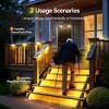 imageTECKNET Solar Step Lights for Outside 2 Modes Brightness Adjustable 24 LEDs Solar Stair Lights Outdoor IP67 Waterproof Deck Light for Yard Porch Front Door Patio Garden8 Pcs