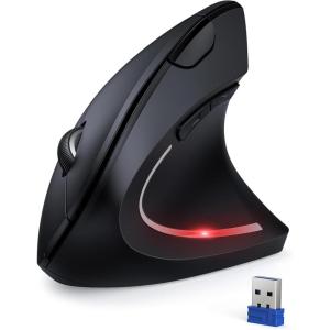 imageTECKNET 24G Ergonomic Mouse Vertical Wireless  4800 DPI Optical Carpal Tunnel Mouse Right Hand 5 Adjustable DPI Quiet Clicks 6 Buttons for Laptop Desktop PC Computer  BlackDeep Black