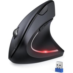 imageTECKNET 24G Ergonomic Mouse Vertical Wireless  4800 DPI Optical Carpal Tunnel Mouse Right Hand 5 Adjustable DPI Quiet Clicks 6 Buttons for Laptop Desktop PC Computer  BlackBlack