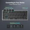 imageTECKNET Bluetooth Keyboard Rechargeable 4Device 24G3BT Wireless Keyboard UltraSlim Quiet Typing 14 Hotkeys Computer Keyboard for PCLaptopSmart TVTabletSliverBlack