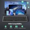 imageTECKNET Bluetooth Keyboard Rechargeable 4Device 24G3BT Wireless Keyboard UltraSlim Quiet Typing 14 Hotkeys Computer Keyboard for PCLaptopSmart TVTabletSliverBlack