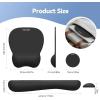 imageTECKNET Gel Mouse Pad Set with Wrist Rest and Keyboard Wrist Rest Ergonomic Mousepad Rests with NonSlip PU Base for Pain Relief Computer Laptop Office ampamp HomeBlack
