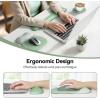 imageTECKNET Gel Mouse Pad Set with Wrist Rest and Keyboard Wrist Rest Ergonomic Mousepad Rests with NonSlip PU Base for Pain Relief Computer Laptop Office ampamp HomeGreen