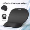 imageTECKNET Gel Mouse Pad Set with Wrist Rest and Keyboard Wrist Rest Ergonomic Mousepad Rests with NonSlip PU Base for Pain Relief Computer Laptop Office ampamp HomeBlack