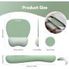 imageTECKNET Gel Mouse Pad Set with Wrist Rest and Keyboard Wrist Rest Ergonomic Mousepad Rests with NonSlip PU Base for Pain Relief Computer Laptop Office ampamp HomeGreen
