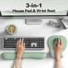imageTECKNET Gel Mouse Pad Set with Wrist Rest and Keyboard Wrist Rest Ergonomic Mousepad Rests with NonSlip PU Base for Pain Relief Computer Laptop Office ampamp HomeGreen