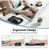 imageTECKNET Gel Mouse Pad Set with Wrist Rest and Keyboard Wrist Rest Ergonomic Mousepad Rests with NonSlip PU Base for Pain Relief Computer Laptop Office ampamp HomeBlack
