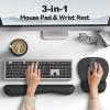 imageTECKNET Gel Mouse Pad Set with Wrist Rest and Keyboard Wrist Rest Ergonomic Mousepad Rests with NonSlip PU Base for Pain Relief Computer Laptop Office ampamp HomeBlack