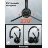 imageTECKNET Wireless Headset 53 Bluetooth Headset with AI Noise Cancelling Mic Computer Headset Rechargeable USB Dongle Charging Base OnEar Headphones for TruckerRemote WorkCall CenterBlack