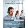 imageTECKNET Wireless Headset 53 Bluetooth Headset with AI Noise Cancelling Mic Computer Headset Rechargeable USB Dongle Charging Base OnEar Headphones for TruckerRemote WorkCall CenterBlack