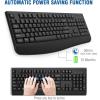 imageEDJO Wireless Keyboard 24G Ergonomic Full Size Wireless Computer Keyboard with Wrist Rest for Windows Mac OS DesktopLaptopPCBlackblack