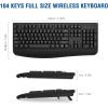 imageEDJO Wireless Keyboard 24G Ergonomic Full Size Wireless Computer Keyboard with Wrist Rest for Windows Mac OS DesktopLaptopPCBlackblack