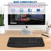 imageEDJO Wireless Keyboard 24G Ergonomic Full Size Wireless Computer Keyboard with Wrist Rest for Windows Mac OS DesktopLaptopPCBlackblack