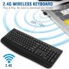 imageEDJO Wireless Keyboard 24G Ergonomic Full Size Wireless Computer Keyboard with Wrist Rest for Windows Mac OS DesktopLaptopPCBlackblack