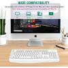 imageEDJO Wireless Keyboard 24G Ergonomic Full Size Wireless Computer Keyboard with Wrist Rest for Windows Mac OS DesktopLaptopPCBlackwhite