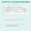 imageEDJO Wireless Keyboard 24G Ergonomic Full Size Wireless Computer Keyboard with Wrist Rest for Windows Mac OS DesktopLaptopPCBlackwhite
