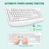imageEDJO Wireless Keyboard 24G Ergonomic Full Size Wireless Computer Keyboard with Wrist Rest for Windows Mac OS DesktopLaptopPCBlackwhite