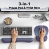 imageTECKNET Gel Mouse Pad Set with Wrist Rest and Keyboard Wrist Rest Ergonomic Mousepad Rests with NonSlip PU Base for Pain Relief Computer Laptop Office ampamp HomeBlue Purple Gradient