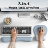 imageTECKNET Gel Mouse Pad Set with Wrist Rest and Keyboard Wrist Rest Ergonomic Mousepad Rests with NonSlip PU Base for Pain Relief Computer Laptop Office ampamp HomeBlue