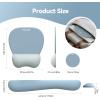 imageTECKNET Gel Mouse Pad Set with Wrist Rest and Keyboard Wrist Rest Ergonomic Mousepad Rests with NonSlip PU Base for Pain Relief Computer Laptop Office ampamp HomeBlue