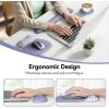 imageTECKNET Gel Mouse Pad Set with Wrist Rest and Keyboard Wrist Rest Ergonomic Mousepad Rests with NonSlip PU Base for Pain Relief Computer Laptop Office ampamp HomePurple