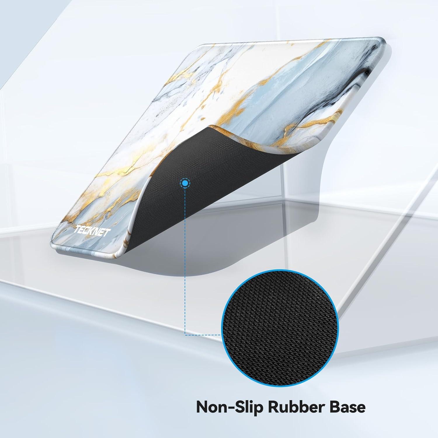 imageTECKNET 4 Pack Mouse Pad with Antifray Stitching Waterproof Surface ampamp NonSlip Rubber Base with Stitched Edges Gaming Mouse Mat for Laptop Compatible with Laser and Optical Mice  BlackGrey gold marble