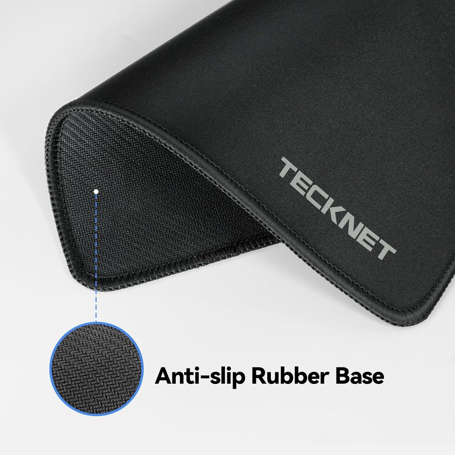 imageTECKNET 4 Pack Mouse Pad with Antifray Stitching Waterproof Surface ampamp NonSlip Rubber Base with Stitched Edges Gaming Mouse Mat for Laptop Compatible with Laser and Optical Mice  BlackFerrous