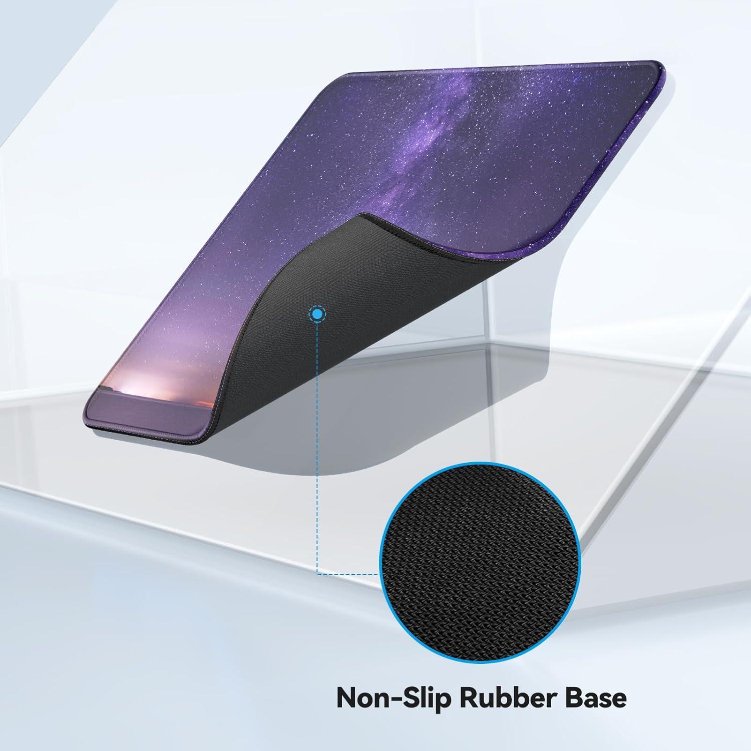 imageTECKNET 4 Pack Mouse Pad with Antifray Stitching Waterproof Surface ampamp NonSlip Rubber Base with Stitched Edges Gaming Mouse Mat for Laptop Compatible with Laser and Optical Mice  BlackStarry sky