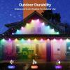 imageTECKNET 100FT Permanent Outdoor Lights Smart RGBIC LED Christmas Lights PresetDIY Modes Dual Music Sync IP67 Waterproof Outdoor Lighting for Holiday ampamp Party Decorations