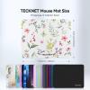 imageTECKNET 4 Pack Mouse Pad with Antifray Stitching Waterproof Surface ampamp NonSlip Rubber Base with Stitched Edges Gaming Mouse Mat for Laptop Compatible with Laser and Optical Mice  BlackBeautiful Flowers and Plants