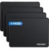 imageTECKNET 4 Pack Mouse Pad with Antifray Stitching Waterproof Surface ampamp NonSlip Rubber Base with Stitched Edges Gaming Mouse Mat for Laptop Compatible with Laser and Optical Mice  BlackABlack
