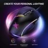 imageTECKNET Wired Gaming Mouse 12800 DPI with Optical Sensor 8 Programmable Buttons 13 RGB Backlit Modes Ergonomic Design Custom Software Gaming Mice for LaptopPCBlack
