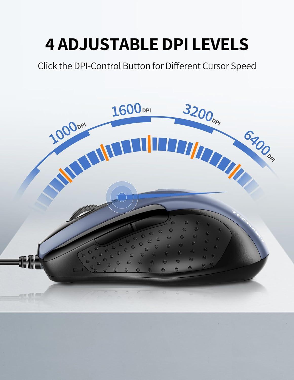 imageTECKNET Bluetooth Wireless Mouse BT5030 ampamp 24G Supports OneClick Switching Between Multiple DevicesSilent Click Compact and Portable Mice Compatible with PCMacWindowsmacOSSky blue
