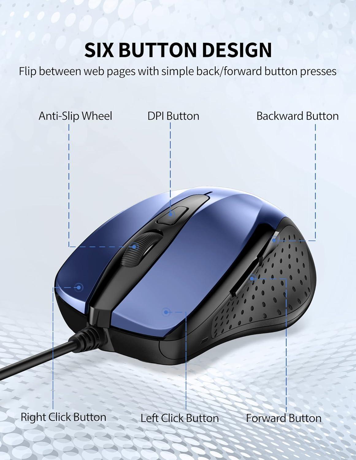 imageTECKNET Bluetooth Wireless Mouse BT5030 ampamp 24G Supports OneClick Switching Between Multiple DevicesSilent Click Compact and Portable Mice Compatible with PCMacWindowsmacOSSky blue