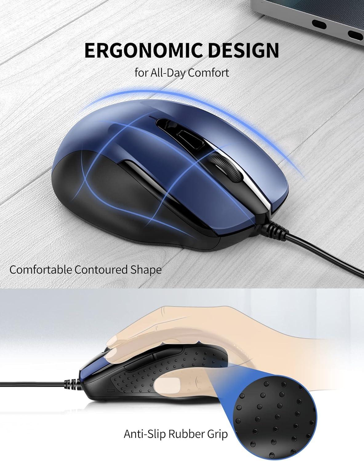 imageTECKNET Bluetooth Wireless Mouse BT5030 ampamp 24G Supports OneClick Switching Between Multiple DevicesSilent Click Compact and Portable Mice Compatible with PCMacWindowsmacOSSky blue