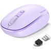 imageTECKNET Bluetooth Wireless Mouse BT5030 ampamp 24G Supports OneClick Switching Between Multiple DevicesSilent Click Compact and Portable Mice Compatible with PCMacWindowsmacOSPurple