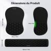 imageTECKNET Ergonomic Mouse Pad with Wrist RestKeyboard Pad and Mousepad with Wrist SupportMassage Design Effectively Relieves Carpal Tunnel Syndrome Suitable for Computers and LaptopsBlack2 in 1